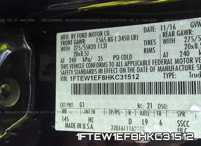 1FTEW1EF8HKC31512 фото 10