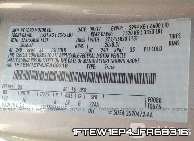 1FTEW1EP4JFA68316 фото 10