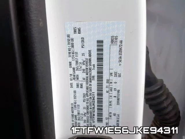 1FTFW1E56JKE94311 фото 2