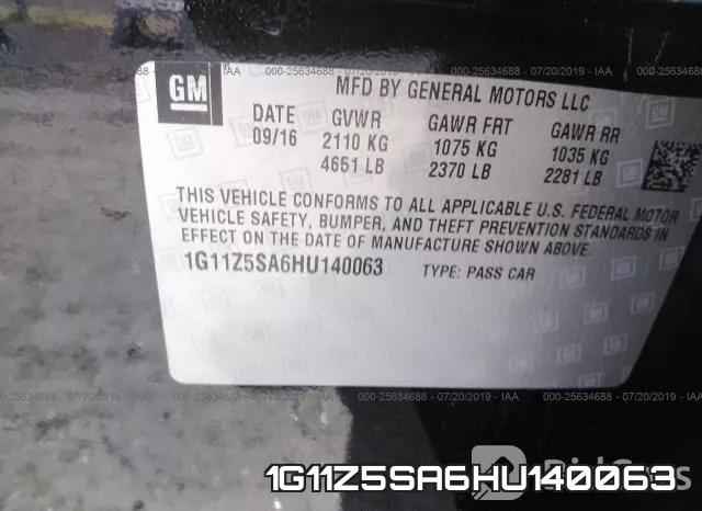 1G11Z5SA6HU140063 фото 10
