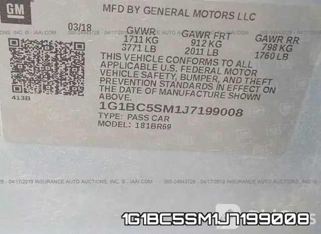 1G1BC5SM1J7199008 фото 10