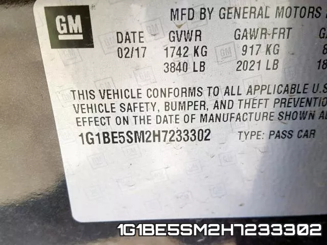 1G1BE5SM2H7233302 фото 2