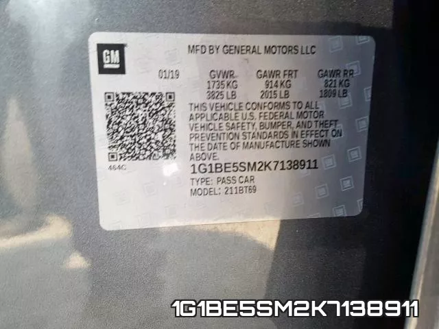 1G1BE5SM2K7138911 фото 2