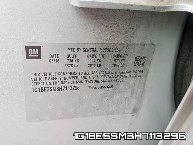 1G1BE5SM3H7113296 фото 2
