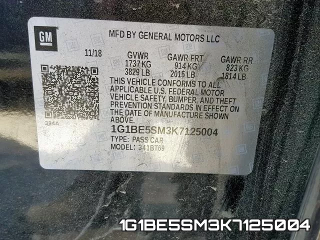 1G1BE5SM3K7125004 фото 2
