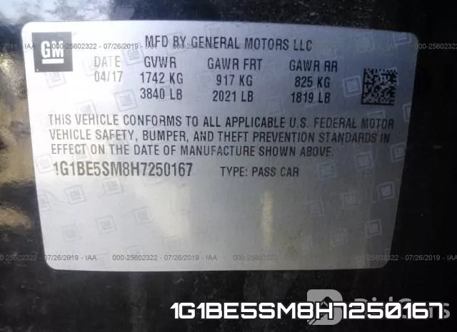 1G1BE5SM8H7250167 фото 10