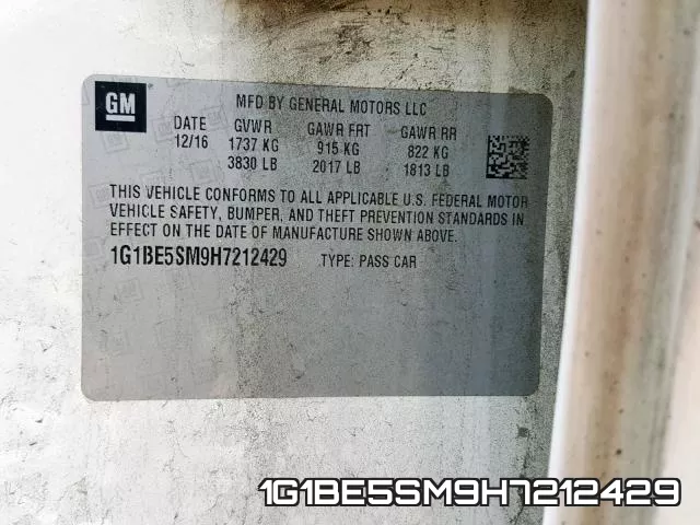 1G1BE5SM9H7212429 фото 2