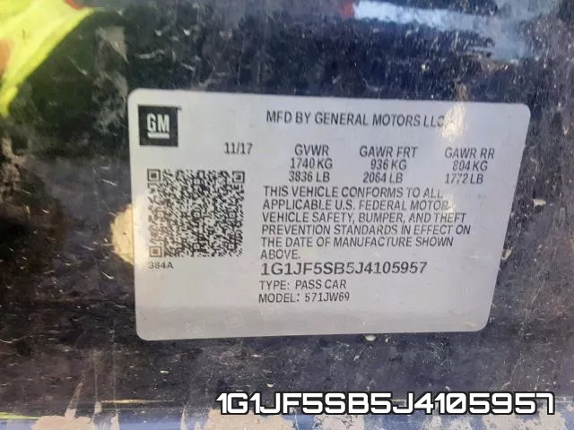 1G1JF5SB5J4105957 фото 2