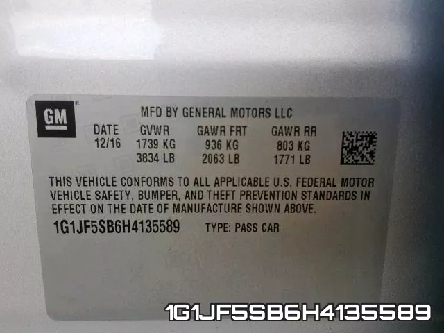 1G1JF5SB6H4135589 фото 2