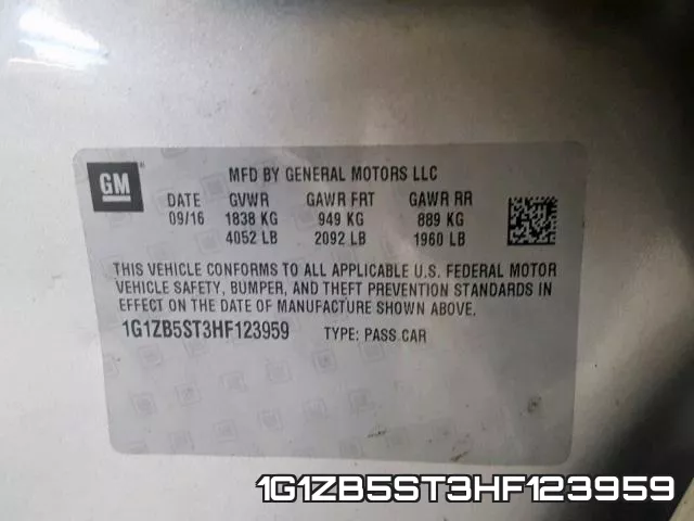 1G1ZB5ST3HF123959 фото 2