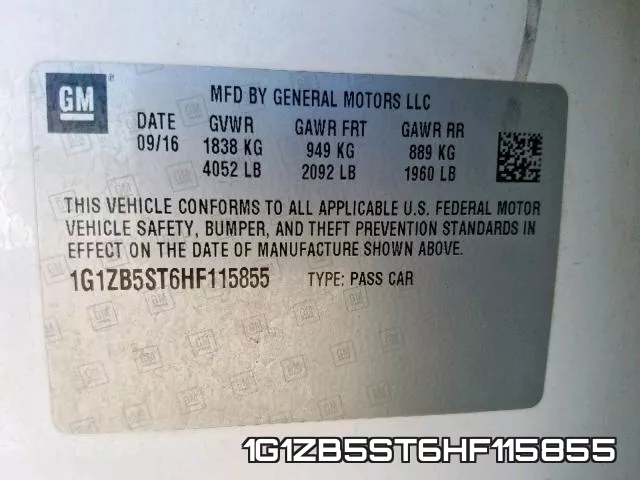 1G1ZB5ST6HF115855 фото 2