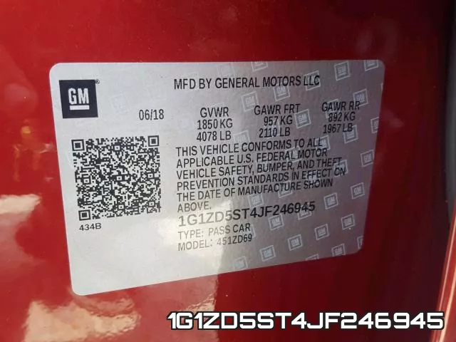 1G1ZD5ST4JF246945 фото 2