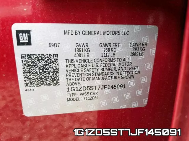 1G1ZD5ST7JF145091 фото 2
