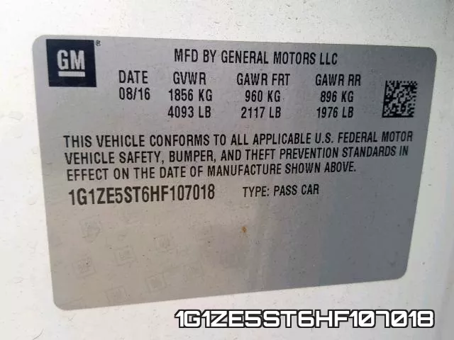 1G1ZE5ST6HF107018 фото 2