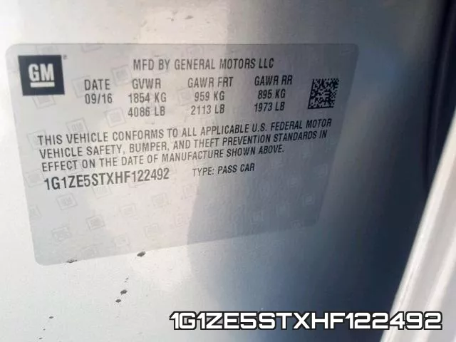 1G1ZE5STXHF122492 фото 2