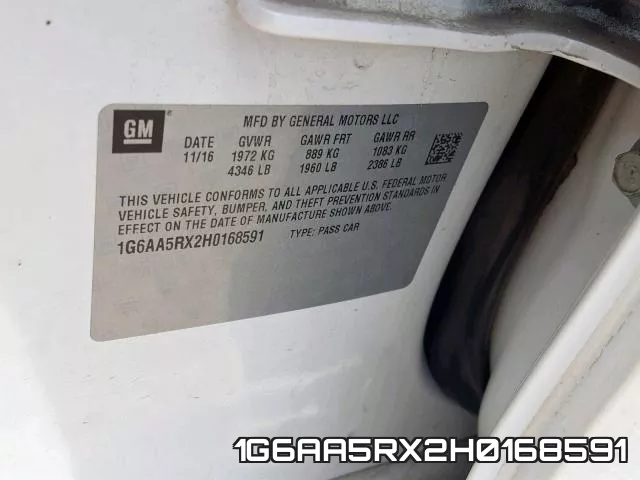 1G6AA5RX2H0168591 фото 2