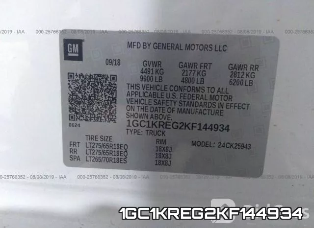1GC1KREG2KF144934 фото 10