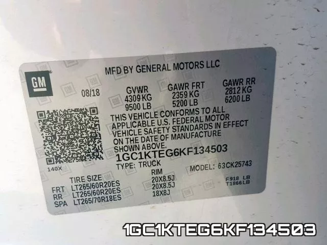 1GC1KTEG6KF134503 фото 2