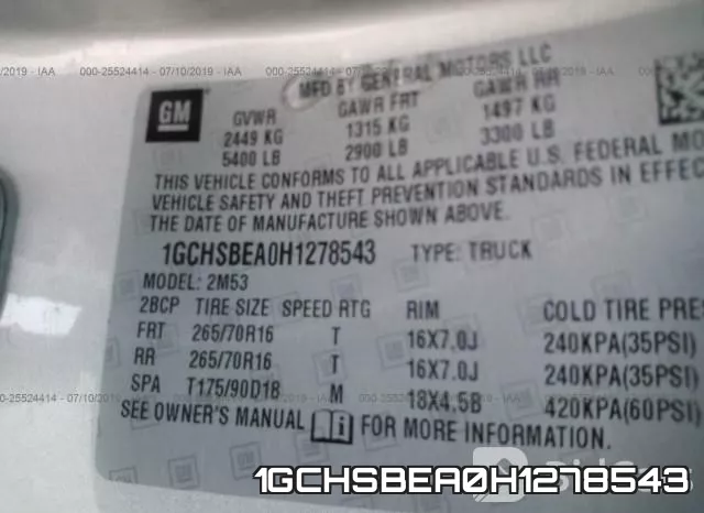 1GCHSBEA0H1278543 фото 10