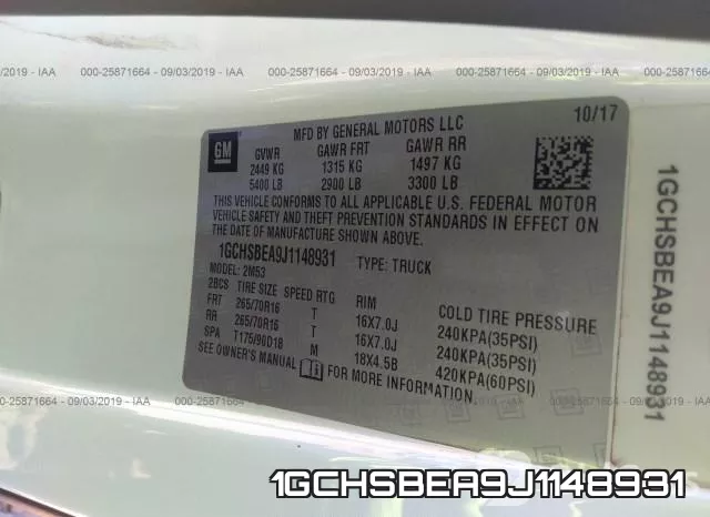 1GCHSBEA9J1148931 фото 10