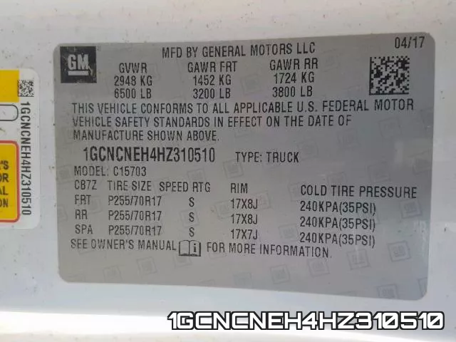 1GCNCNEH4HZ310510 фото 2