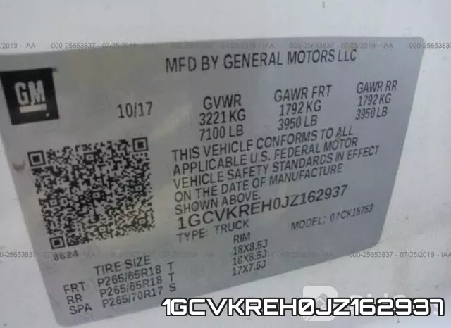1GCVKREH0JZ162937 фото 10