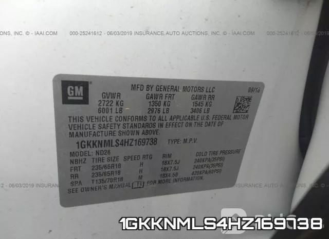 1GKKNMLS4HZ169738 фото 10