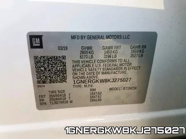 1GNERGKW8KJ275027 фото 2