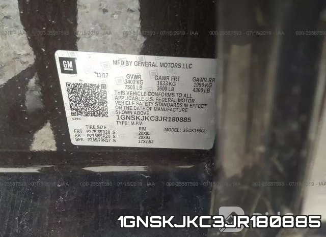 1GNSKJKC3JR180885 фото 10