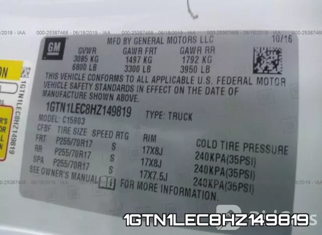 1GTN1LEC8HZ149819 фото 10