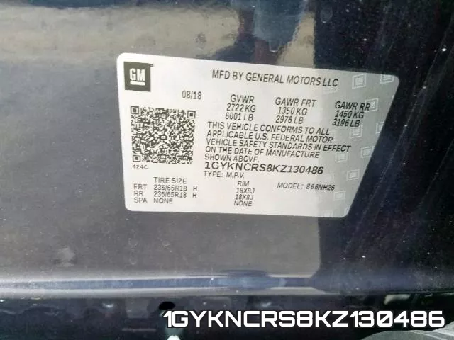 1GYKNCRS8KZ130486 фото 2