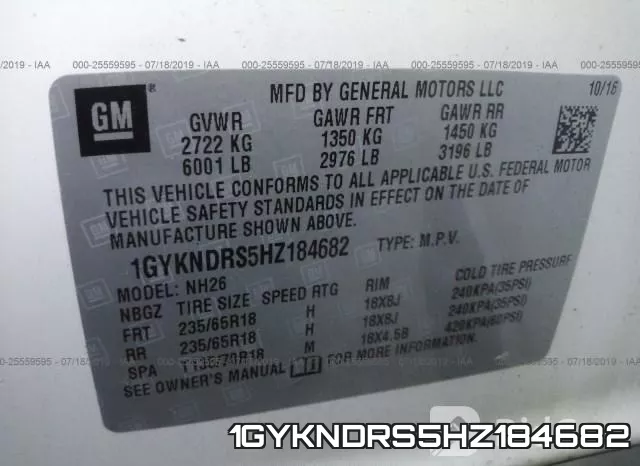 1GYKNDRS5HZ184682 фото 10
