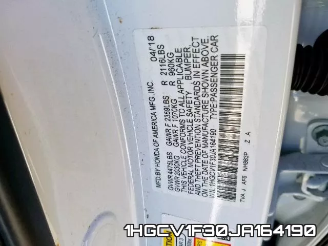 1HGCV1F30JA164190 фото 2