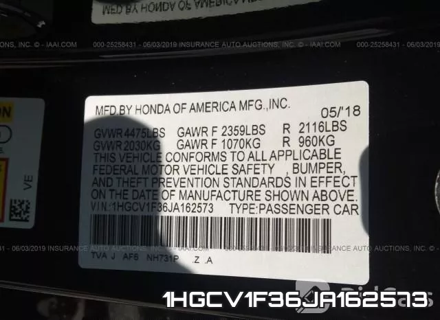 1HGCV1F36JA162573 фото 10
