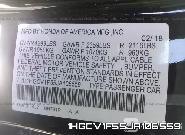 1HGCV1F55JA106559 фото 10