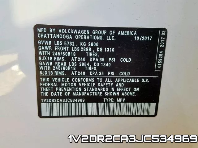 1V2DR2CA3JC534969 фото 2