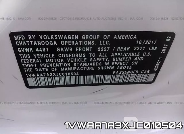 1VWAA7A3XJC010504 фото 10