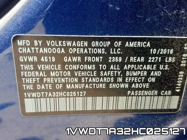1VWDT7A32HC025127 фото 2