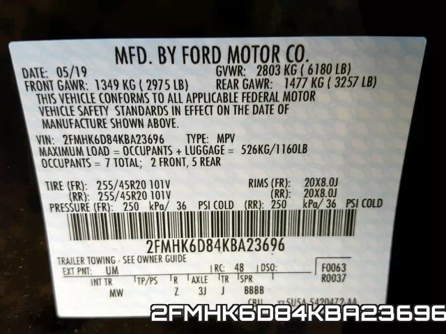 2FMHK6D84KBA23696 фото 2