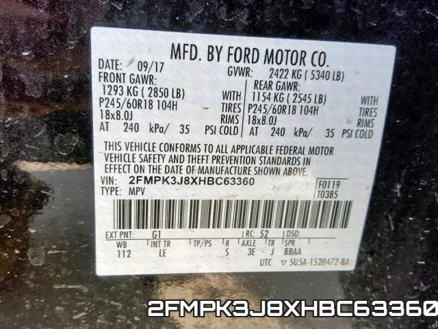 2FMPK3J8XHBC63360 фото 2