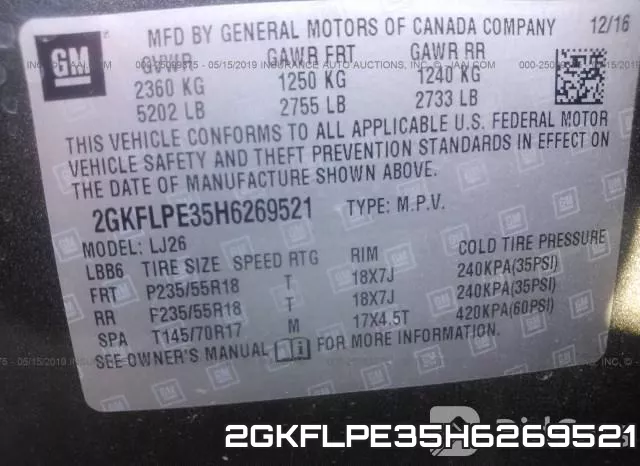 2GKFLPE35H6269521 фото 10