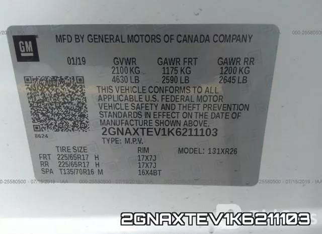 2GNAXTEV1K6211103 фото 10