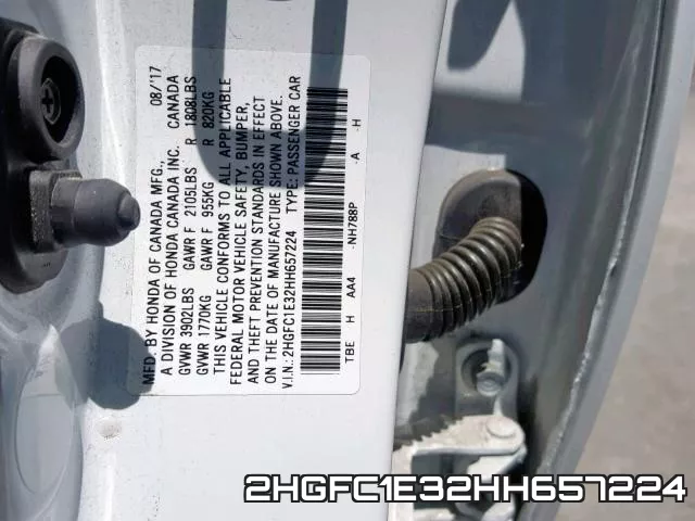 2HGFC1E32HH657224 фото 2