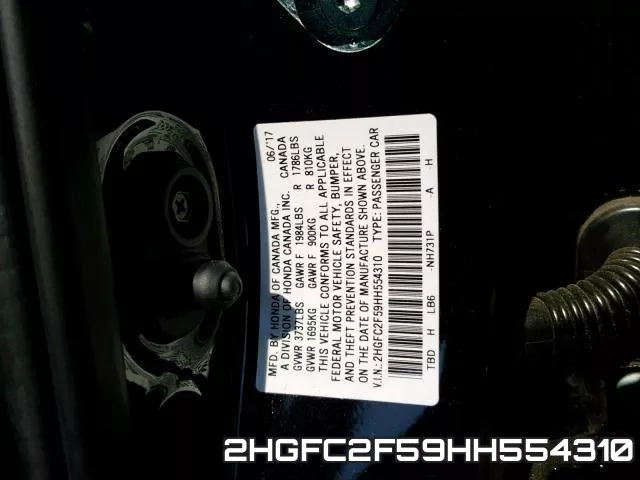 2HGFC2F59HH554310 фото 2