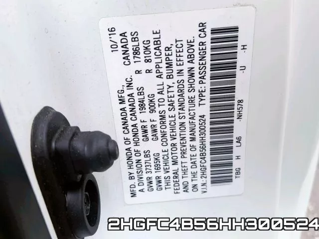 2HGFC4B56HH300524 фото 2
