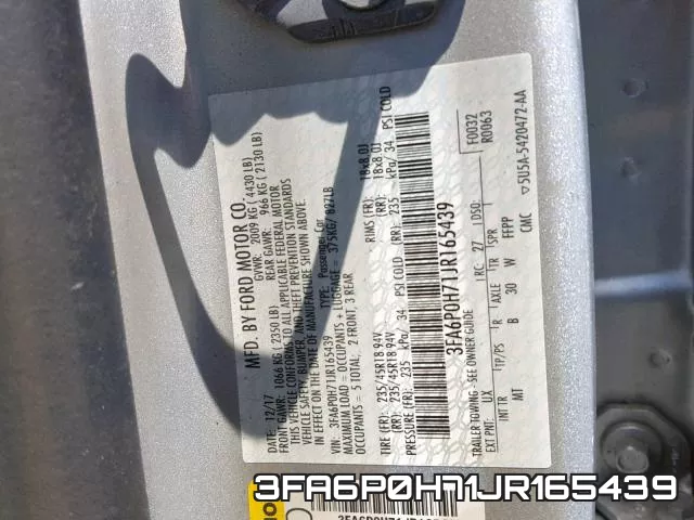 3FA6P0H71JR165439 фото 2