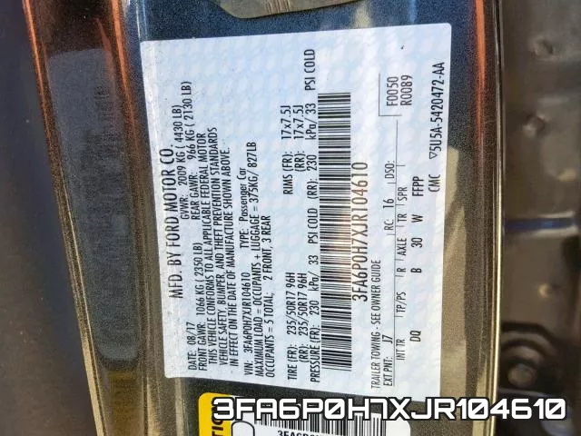 3FA6P0H7XJR104610 фото 2