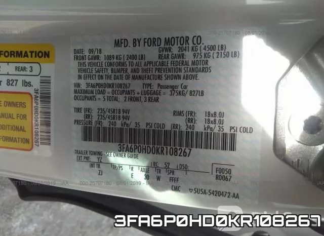 3FA6P0HD0KR108267 фото 10