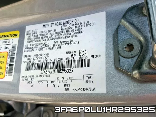 3FA6P0LU1HR295325 фото 2