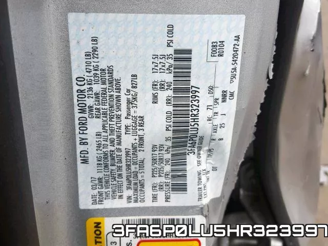 3FA6P0LU5HR323997 фото 2